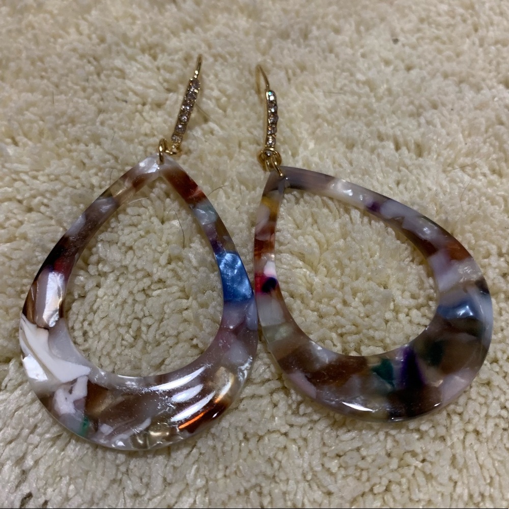 NWT Ellen Tracy Rhinestone Multicolored Earrings